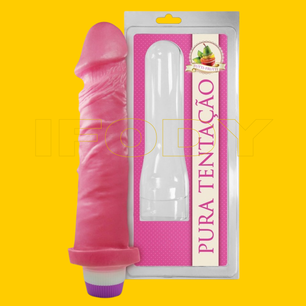 Prótese Frutada 18 X 4,4 Cm – Aroma De Tutti Frutti Com Vibrador Interno – Sexy Fantasy Pênis E Plugs