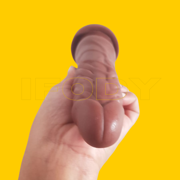 Penis Cyberskin 18,0 X 3,6 Cm Vibro Interno – Marrom Pênis Com Vibro