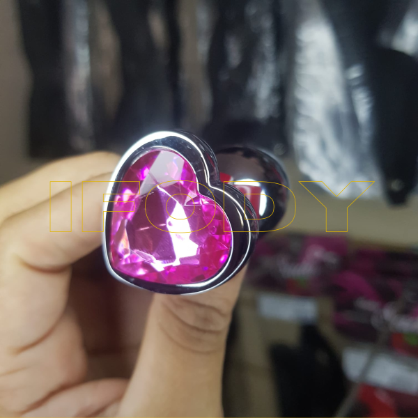 Plug Anal Coração Com Pedra Em Alumínio Pequeno – Pink Pênis E Plugs