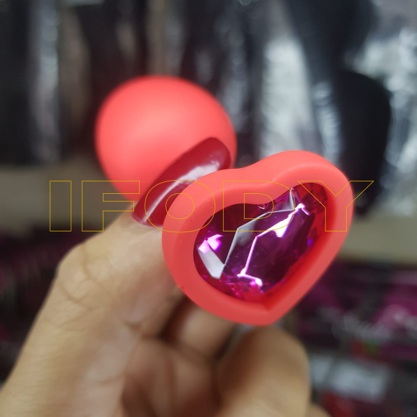 Plug Anal Aveludado Coração Com Pedra Pink – P Plugs Anais