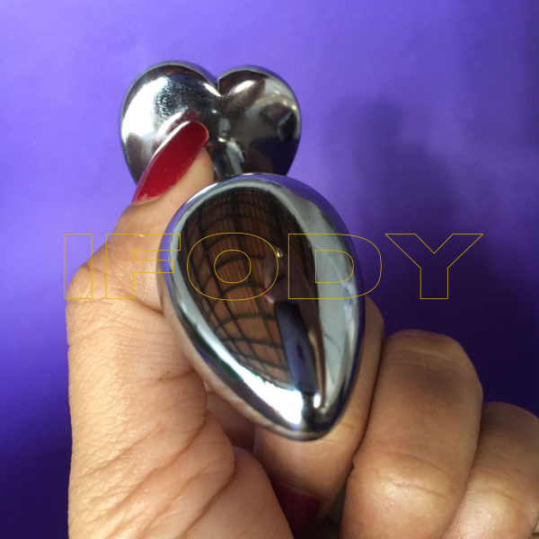 Plug Anal Coração Com Pedra Em Alumínio Pequeno – Preto Pênis E Plugs